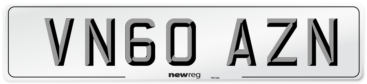 VN60 AZN Number Plate from New Reg